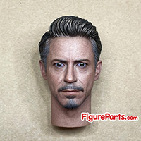 Tony Stark Head Sculpt - Robert Downey Jr - Iron Man Mark 85 - Avengers Endgame - Hot Toys mms528d30