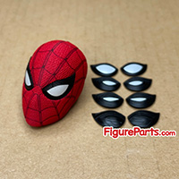 Masked Head Sculpt with Magnetic Eye Pieces - Spiderman Upgraded Suit - Far From Home - Hot Toys mms542